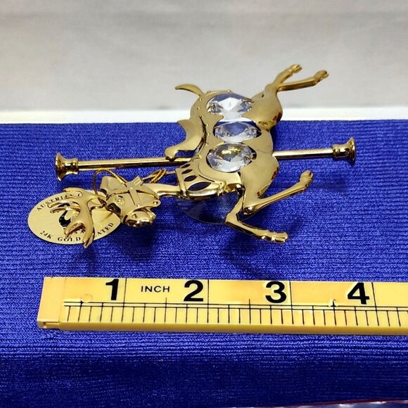 Crystal Delight 24K GP Reindeer Suncatcher Austrian Crystals Window Display 1997 - Picture 10 of 10